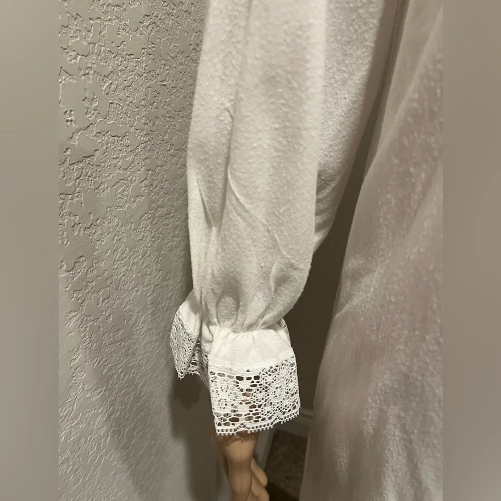 Vintage Rutledge Classic White Lace-Trim Long Nightgown